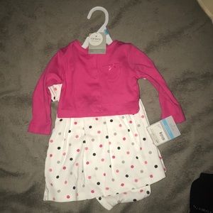 Polka Dot Dress with Cardigan